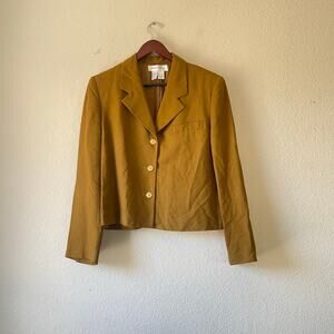Vintage 90s silk blend cropped minimalist old money jacket‎ size 10